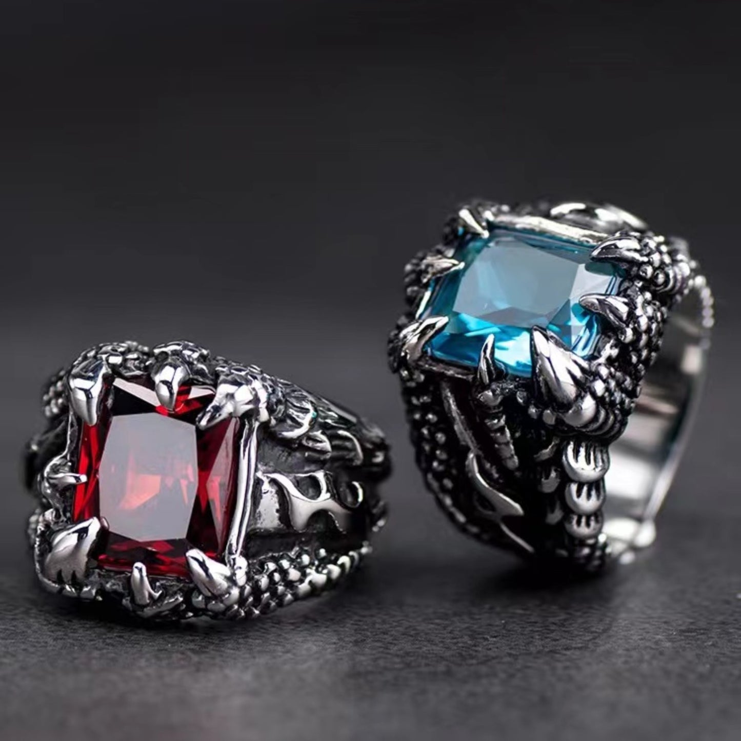 Vintage Dragon Claw Ring High Profile Fashion Tide Multicolor Zircon Ring