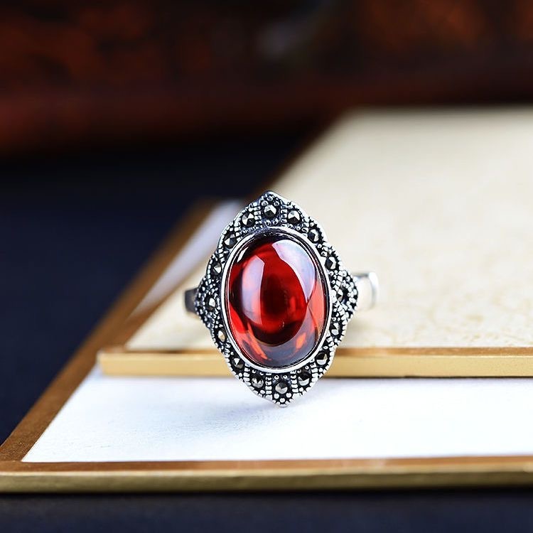 Ring Red Jade Retro Ring