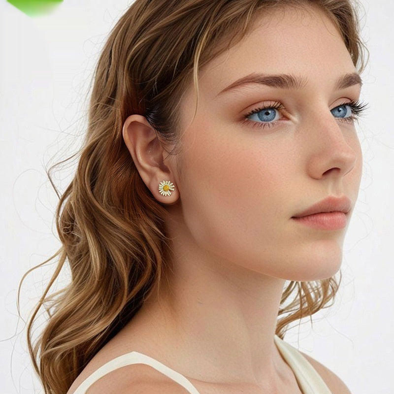 Spring Cream Green Stud Earrings