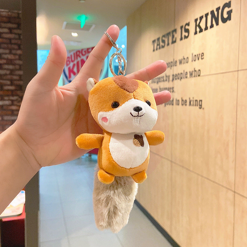 Plush Squirrel Doll Modeling Bag Hanging Ornament Keychain