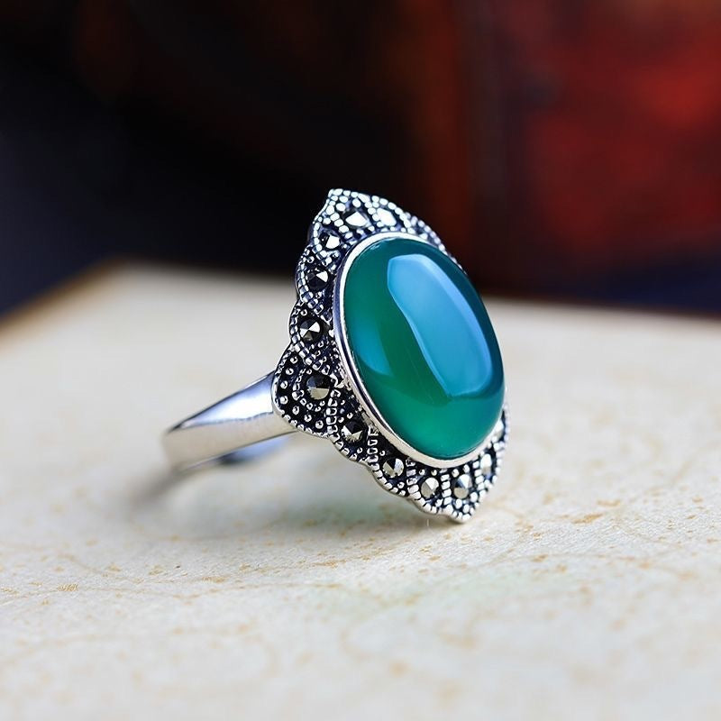 Ring Red Jade Retro Ring