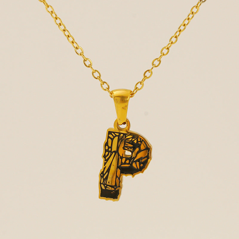 Letter Necklace Titanium Steel No Fading