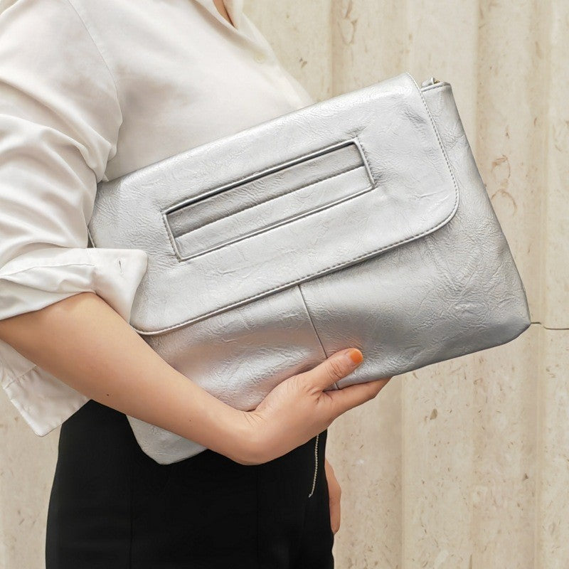 Large Capacity PU Belt Clutch Bag