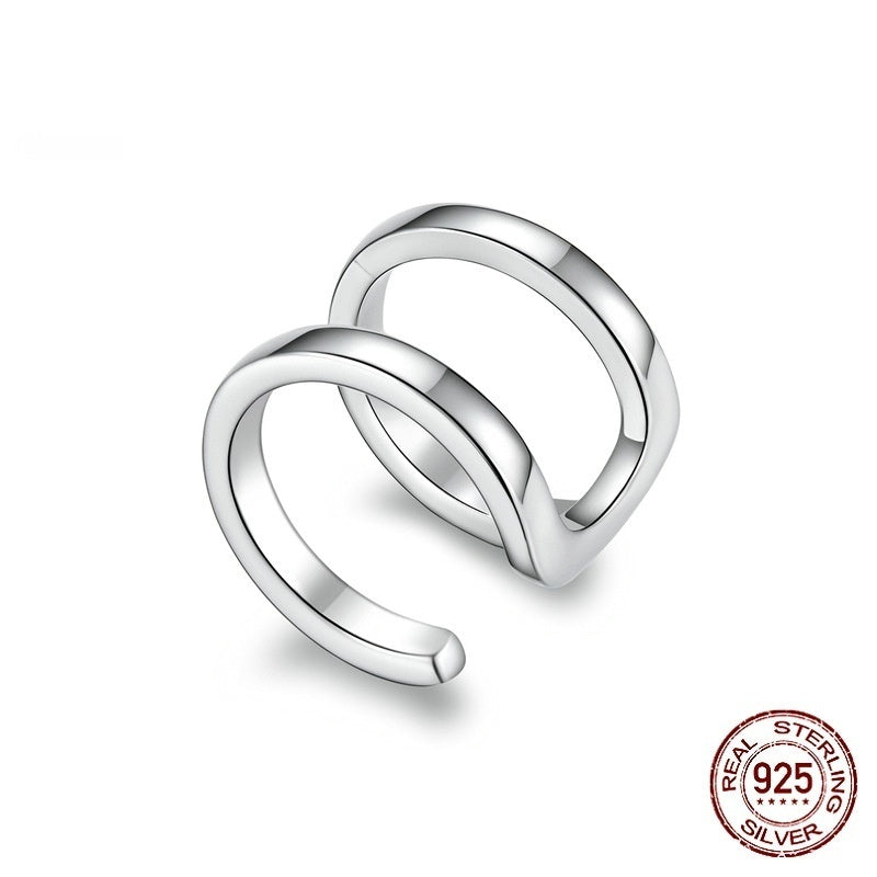 Single Loving Heart In Sterling Silver Zircon Ear Clip