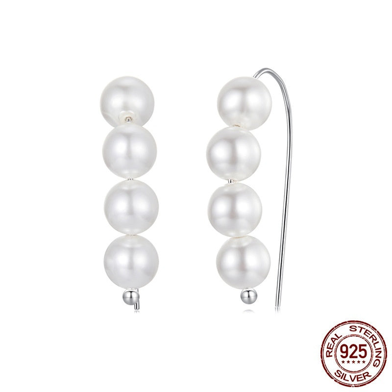 S925 Sterling Silver Elegant Pearl Earrings