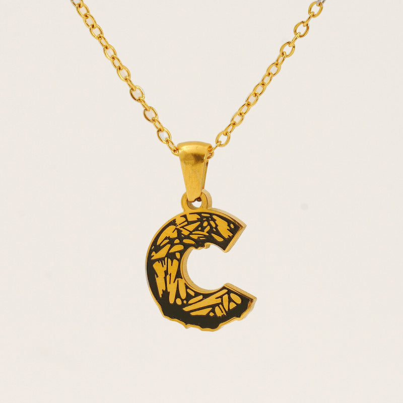Letter Necklace Titanium Steel No Fading