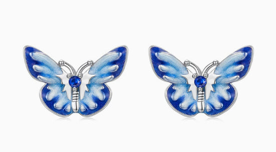 Blue Smart Butterfly Open Ring Female