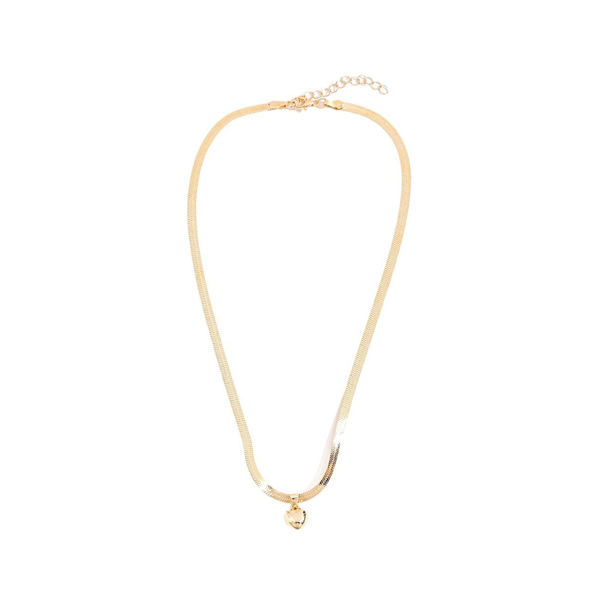 Alloy Peach Heart Sweater Chain Necklace