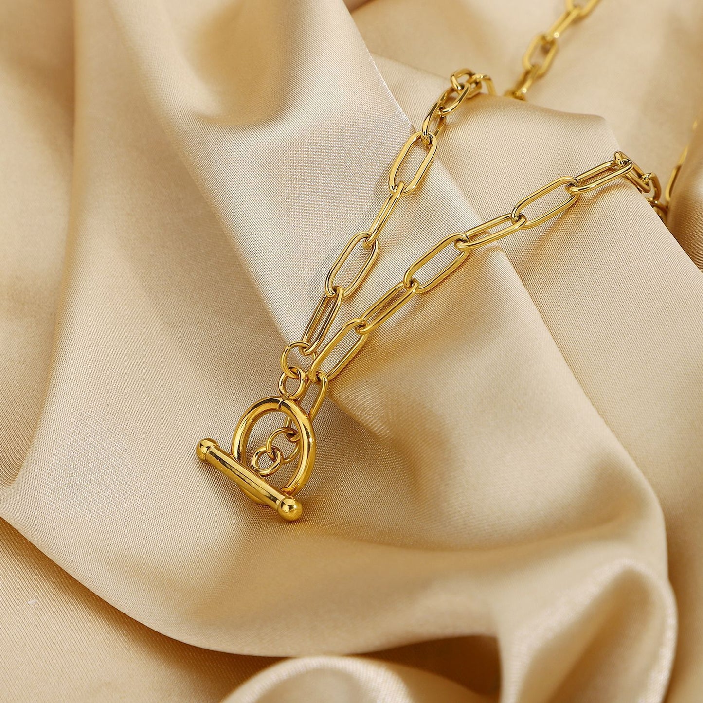Vacuum Gold Plated Stainless Steel OT Necklace