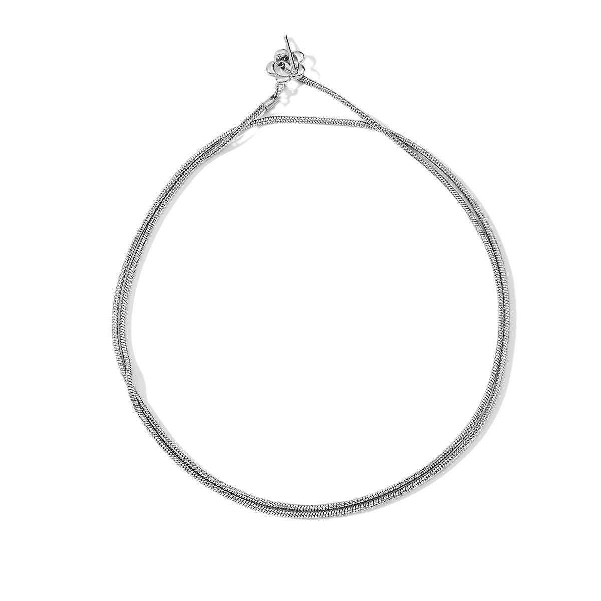 Hip Hop Double Layer Snake Bones Chain Necklace