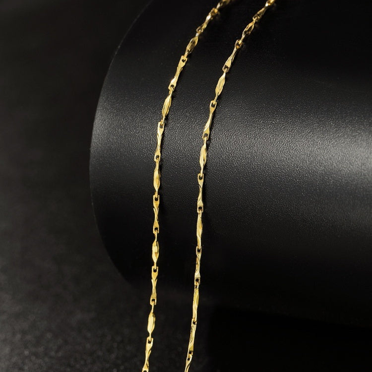 Pure Color Silver Necklace Clavicle Chain