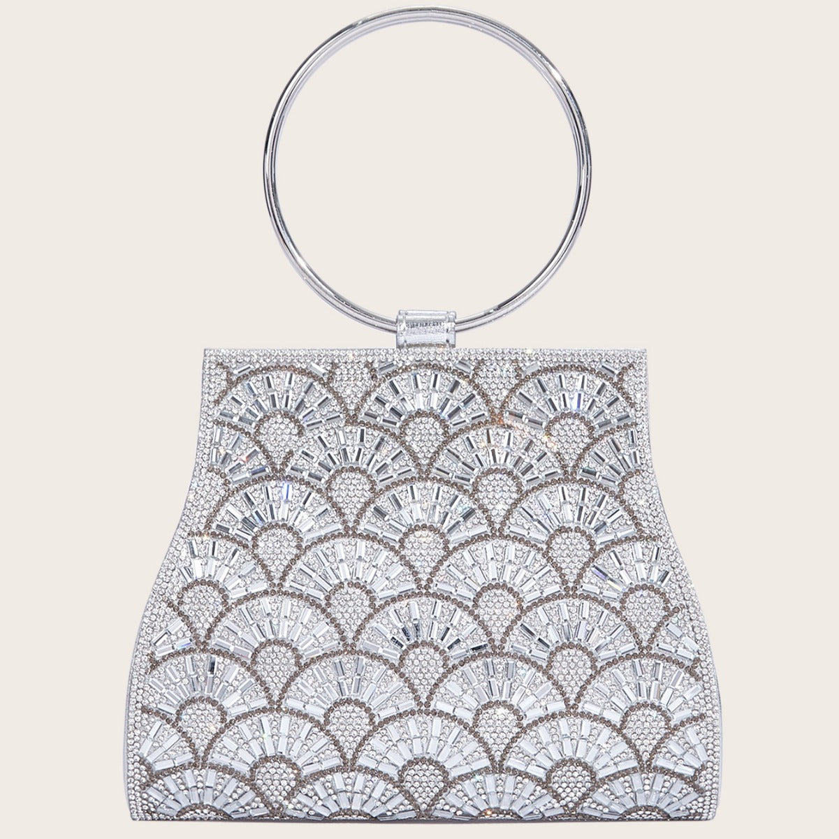 Inlaid With Diamond PU Chain Dinner Bag