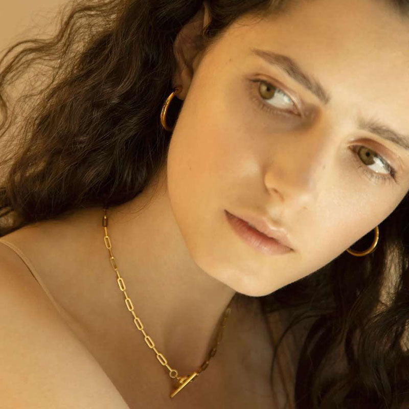 Vacuum Gold Plated Stainless Steel OT Necklace