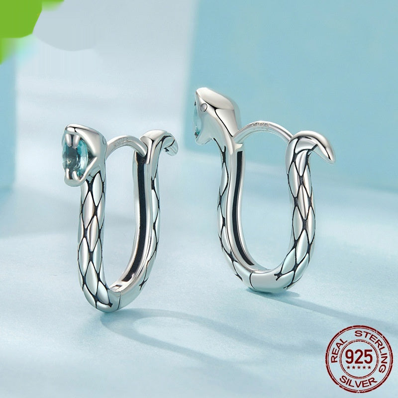 Silver Ziyun Original Animal Year Snake Ear Clip Unisex