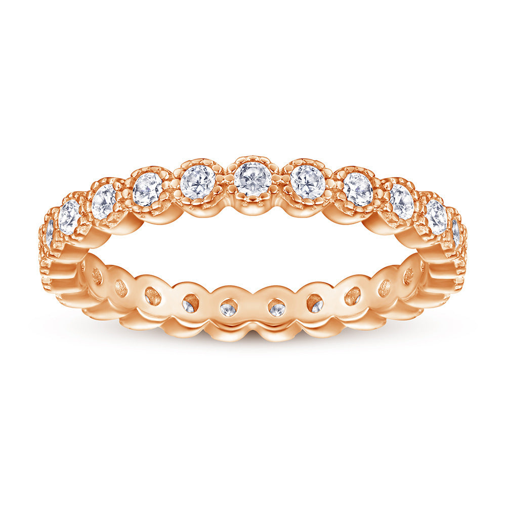 S925 Sterling Silver Women's Full Diamond Ring