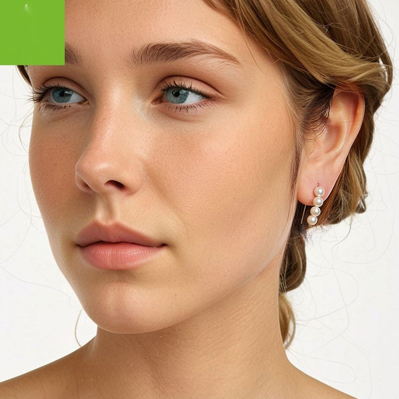 S925 Sterling Silver Elegant Pearl Earrings