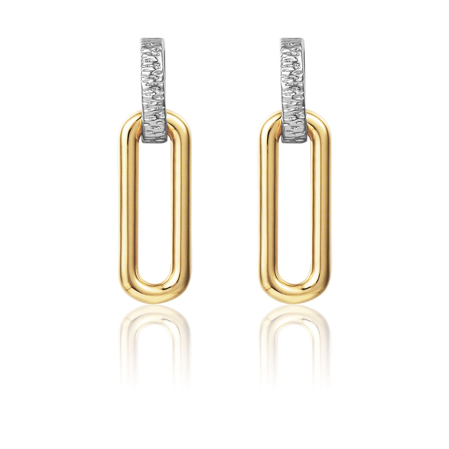 Geometric Hollow Line Diamond Oval Earrings
