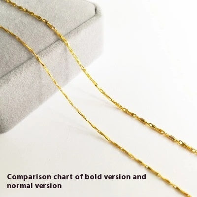 Pure Color Silver Necklace Clavicle Chain