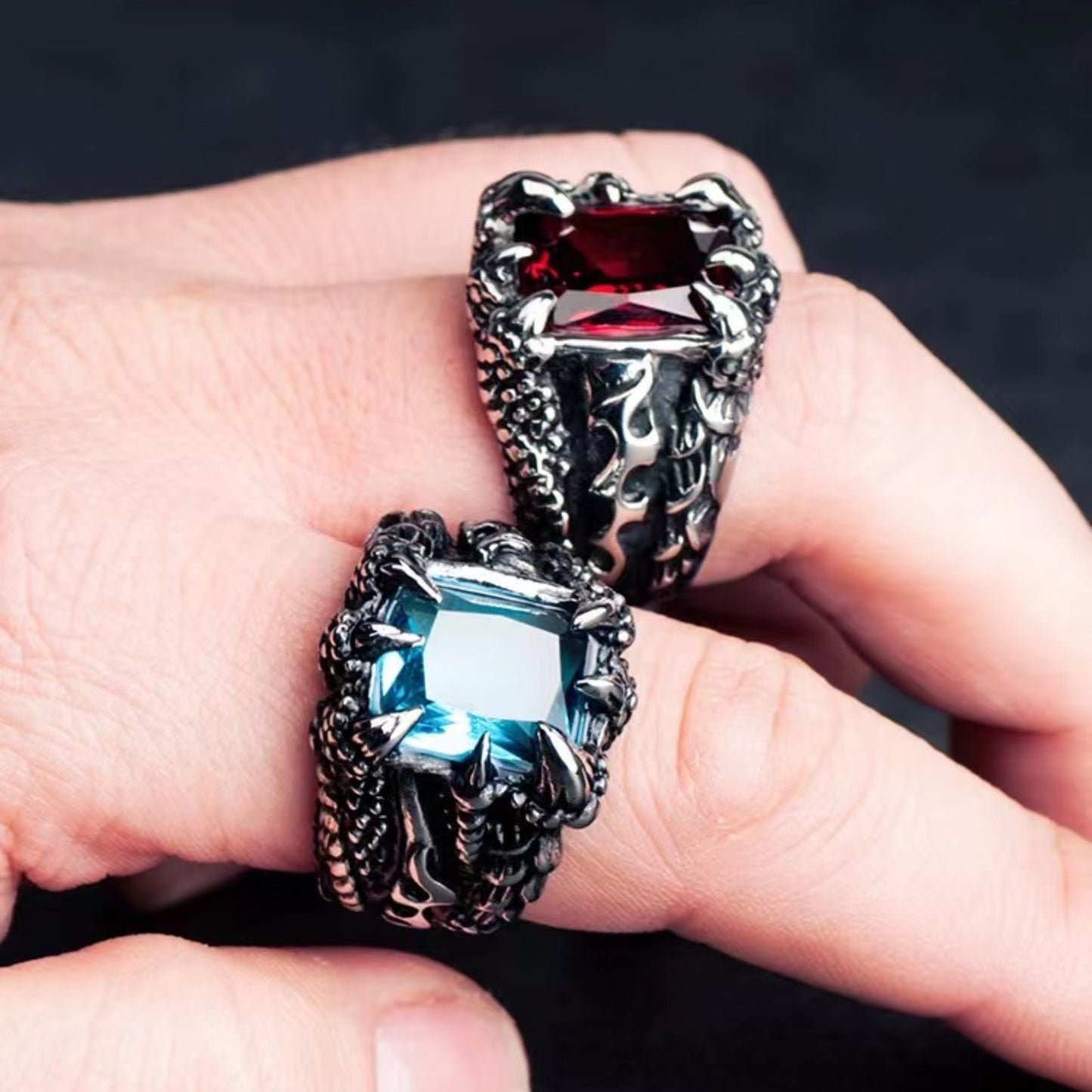 Vintage Dragon Claw Ring High Profile Fashion Tide Multicolor Zircon Ring