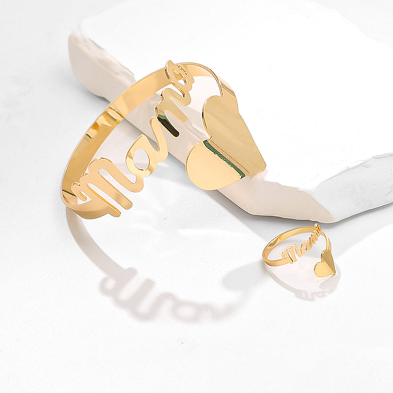 Letters Mama Bracelet Ring Suit