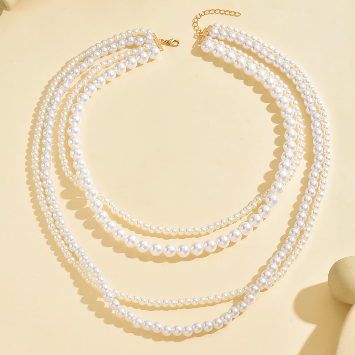 Elegant Multi-Layer Pearl Beaded Necklace - Classic And Timeless Jewelry