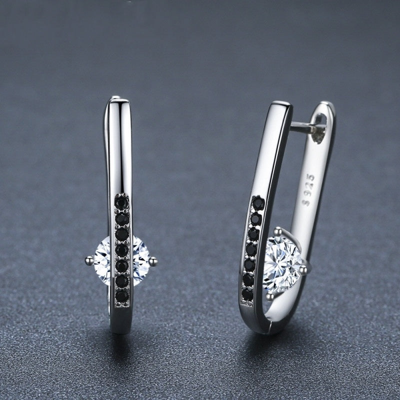 Simple U-shaped Silver Plated Earrings