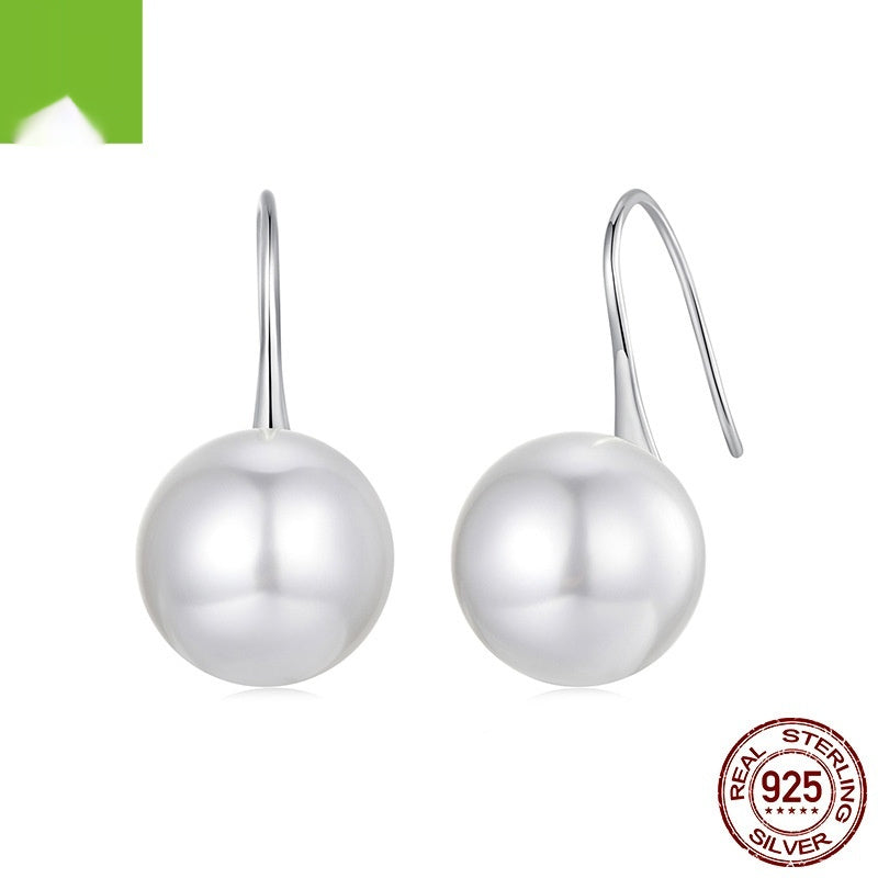Sterling Silver Shell Pearl Ear Studs