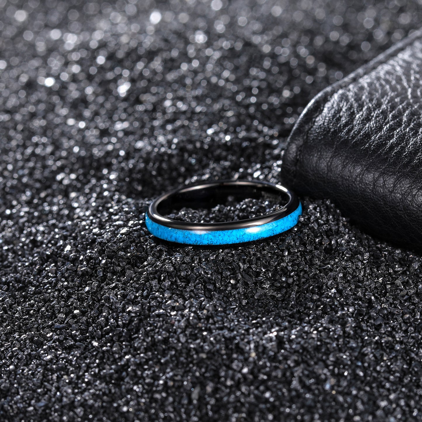 Galaxy Series Inlaid Turquoise Crumblings Tungsten Ring