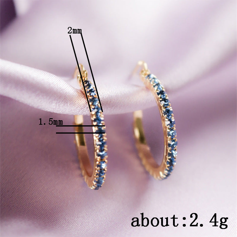 Finely Inlaid Hoop Earrings