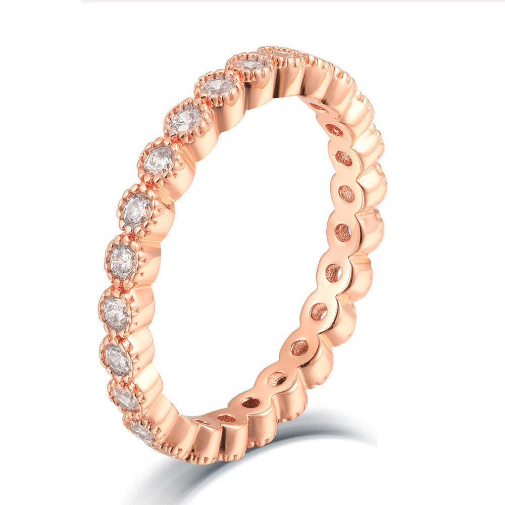 S925 Sterling Silver Women's Full Diamond Ring