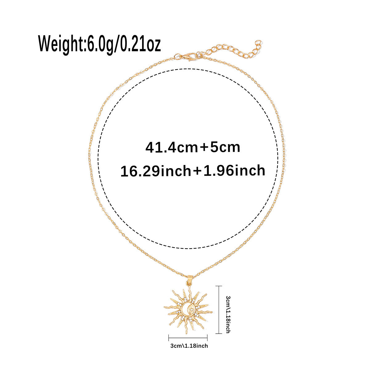 Alloy Moon Pendant Niche Sun Necklace