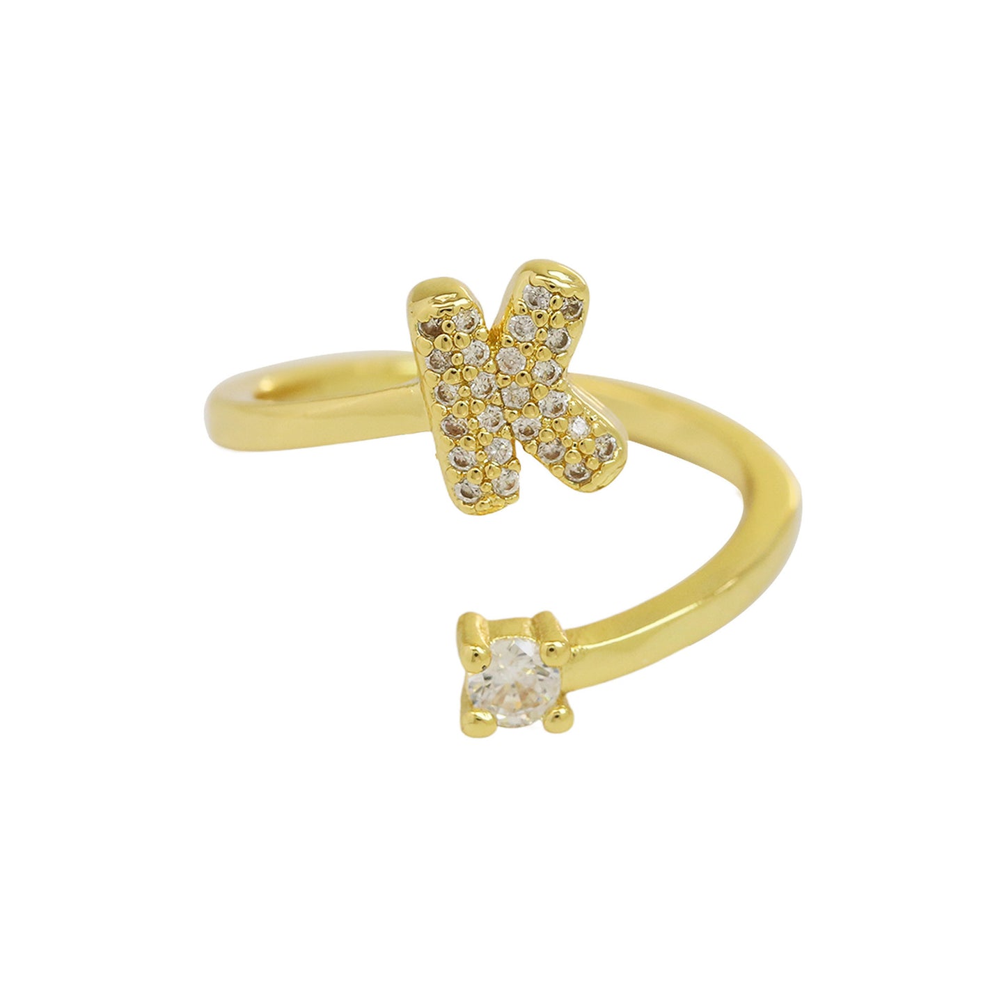 Cute 26 English Letters Open Adjustable Personality Ring