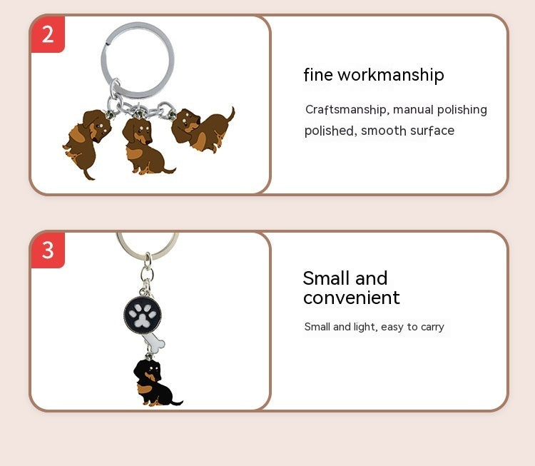 American Style Pet Dog Wax Metal Keychains