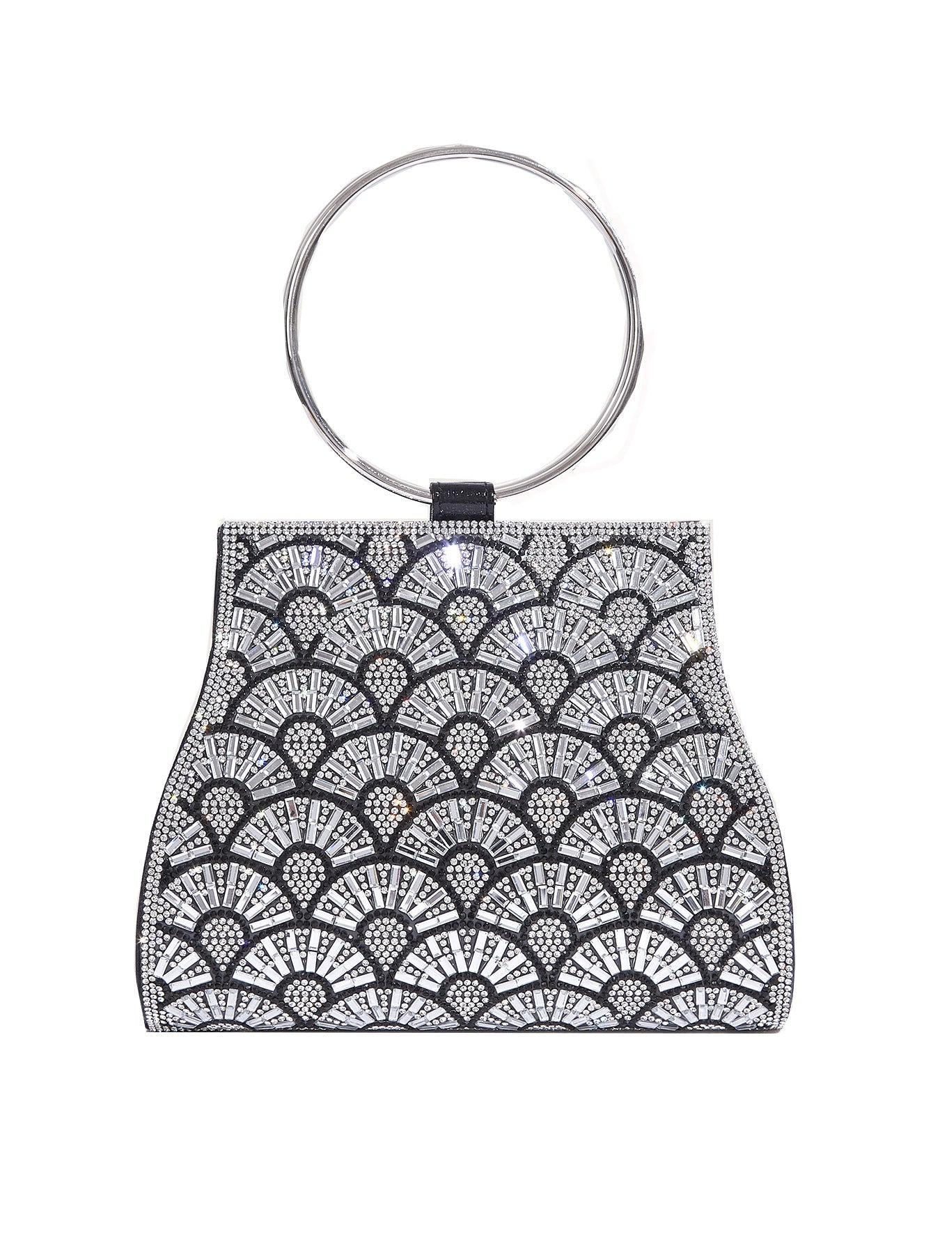 Inlaid With Diamond PU Chain Dinner Bag