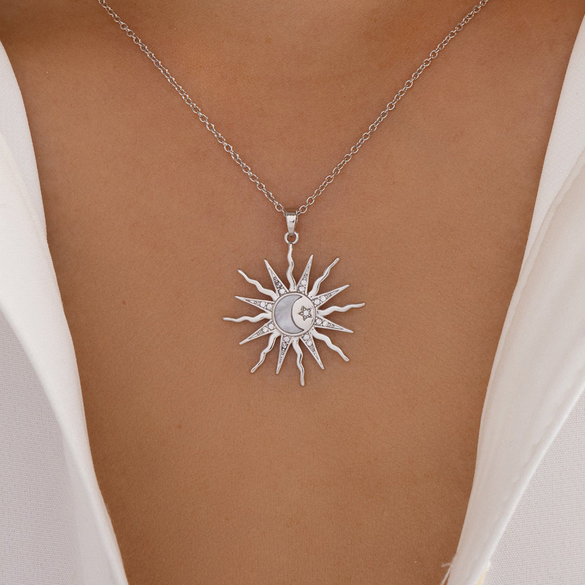 Alloy Moon Pendant Niche Sun Necklace