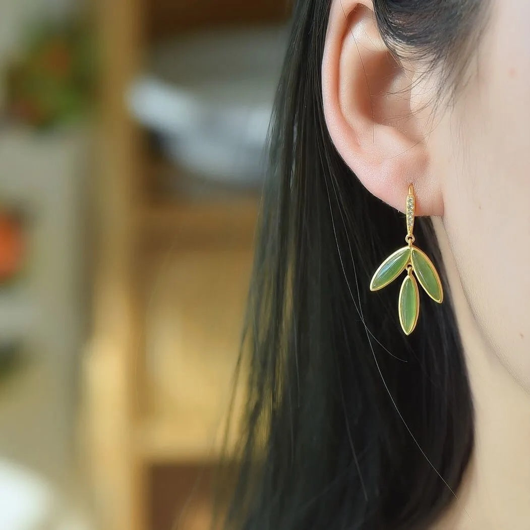 Simple And Stylish Clover Jasper Earrings