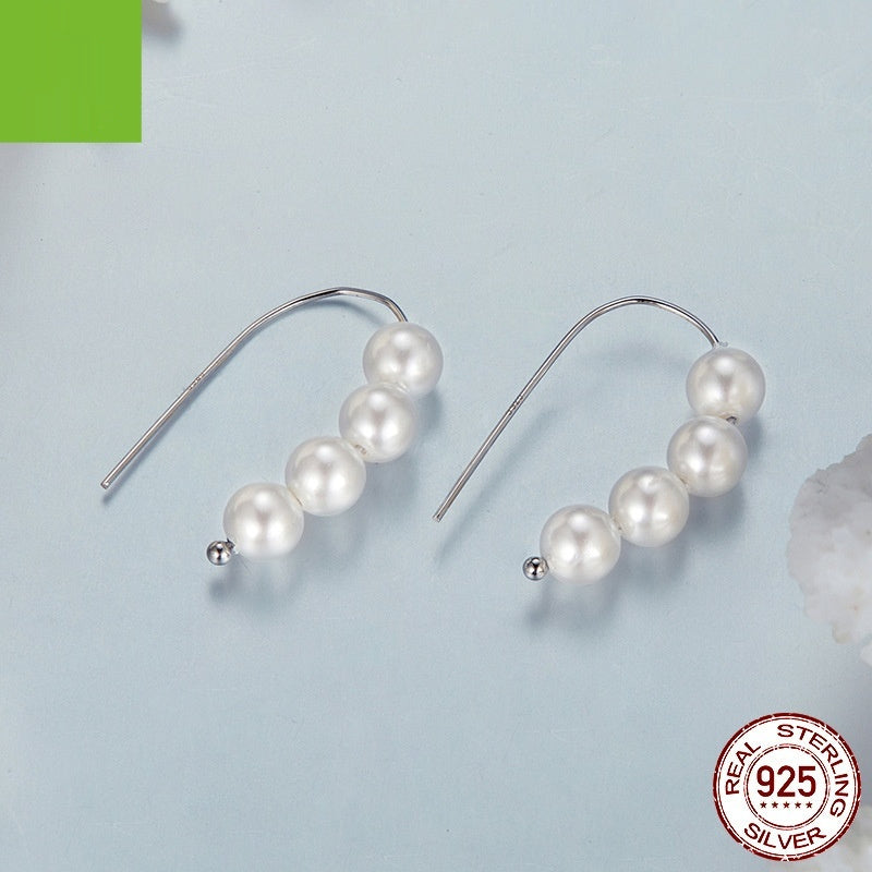 S925 Sterling Silver Elegant Pearl Earrings