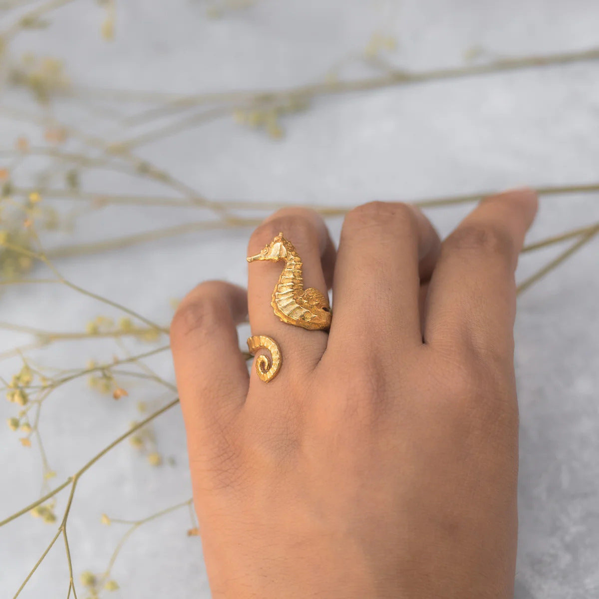 Fashion Personality Stainless Steel Seahorse Ring