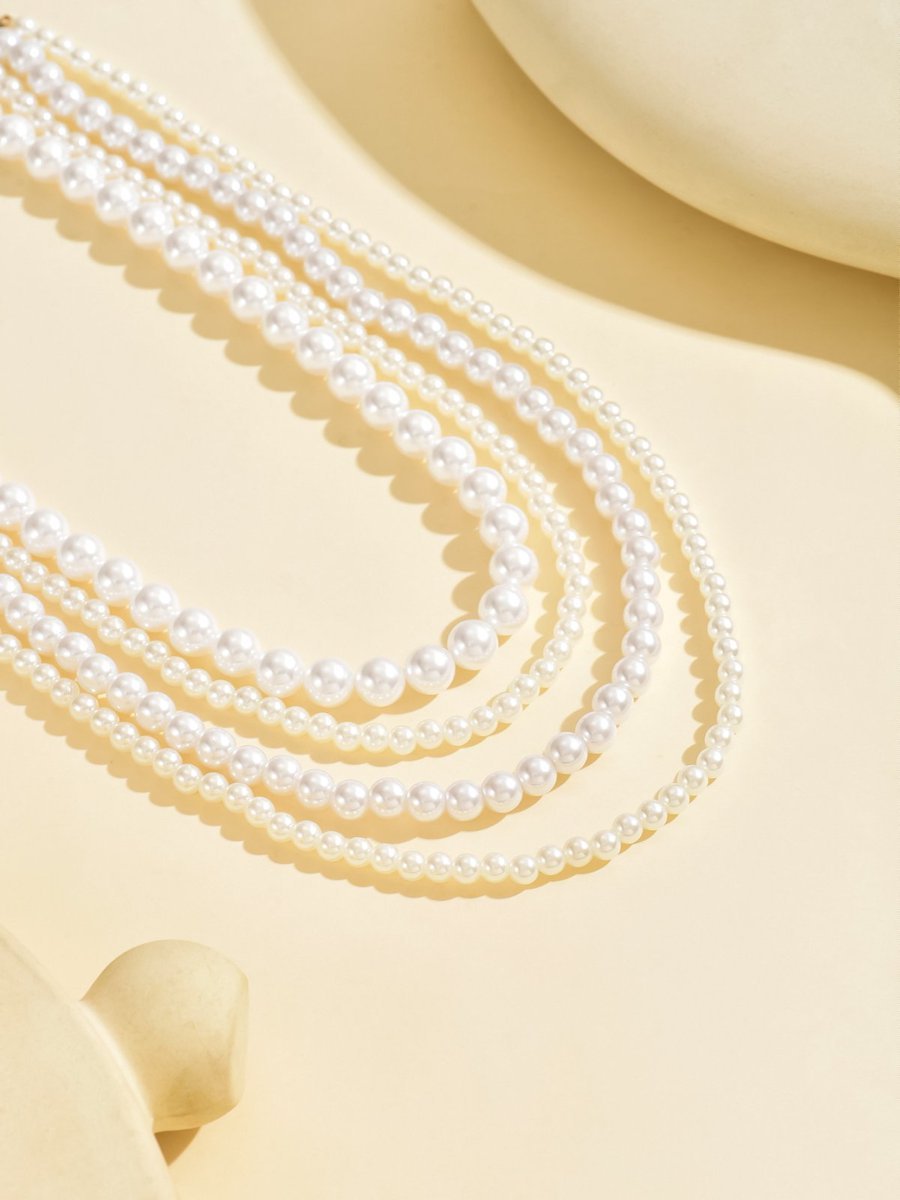 Elegant Multi-Layer Pearl Beaded Necklace - Classic And Timeless Jewelry