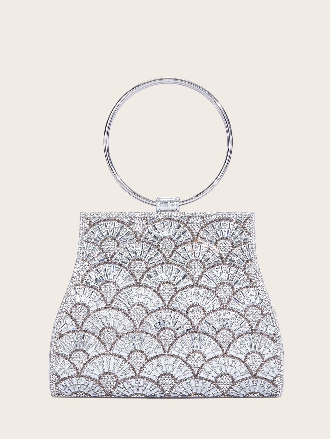 Inlaid With Diamond PU Chain Dinner Bag