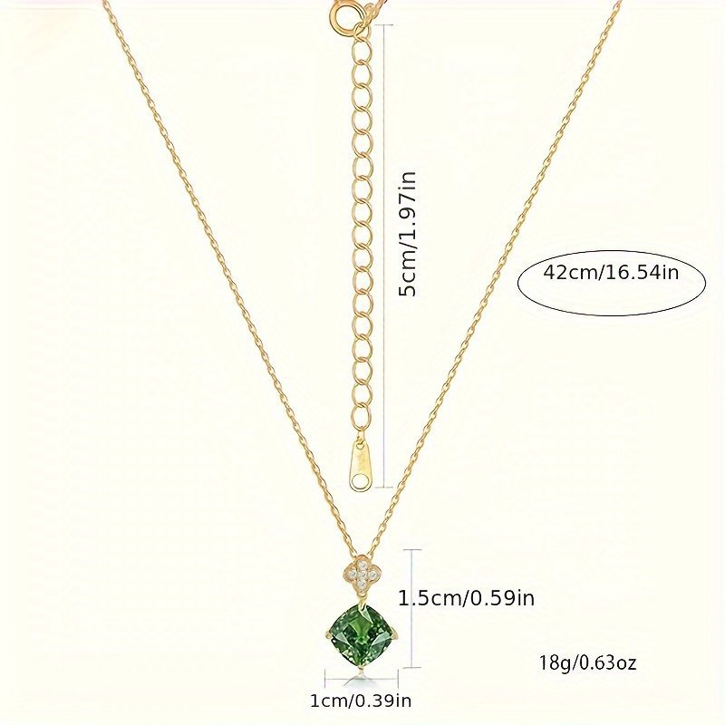 Sterling Silver 925 Birthstone Necklace 14K Gold Plated Lucky Clover Pendant Necklace