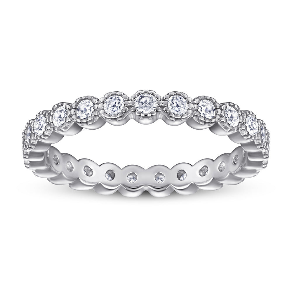 S925 Sterling Silver Women's Full Diamond Ring