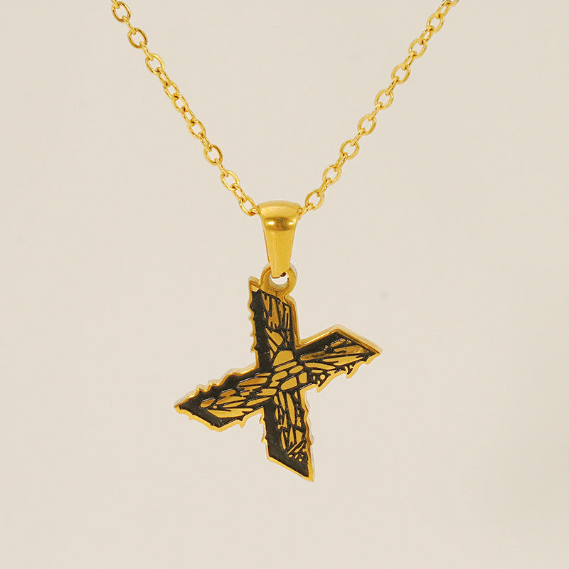 Letter Necklace Titanium Steel No Fading