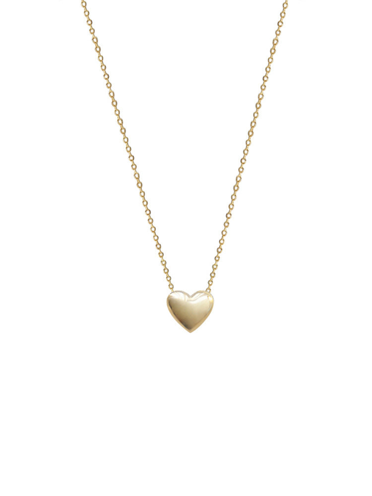 925 Sterling Silver Plated 14K Gold Heart-shaped Pendant Necklace