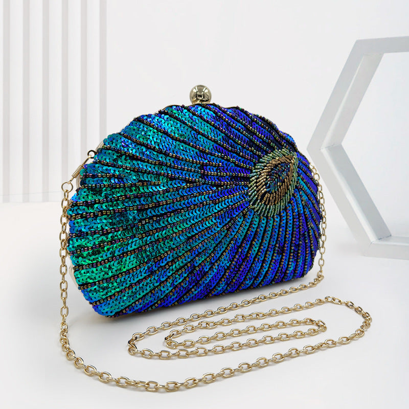 Women's Vintage Beaded Chain Handbag