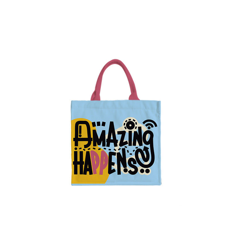 Sweet Cool Color Contrasting Letter Handheld Small Square Bag