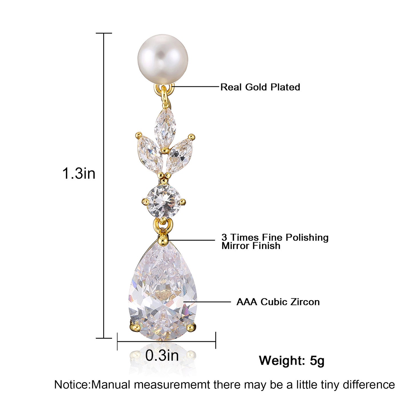 Fashion Leaves Zircon Water Drop Earrings