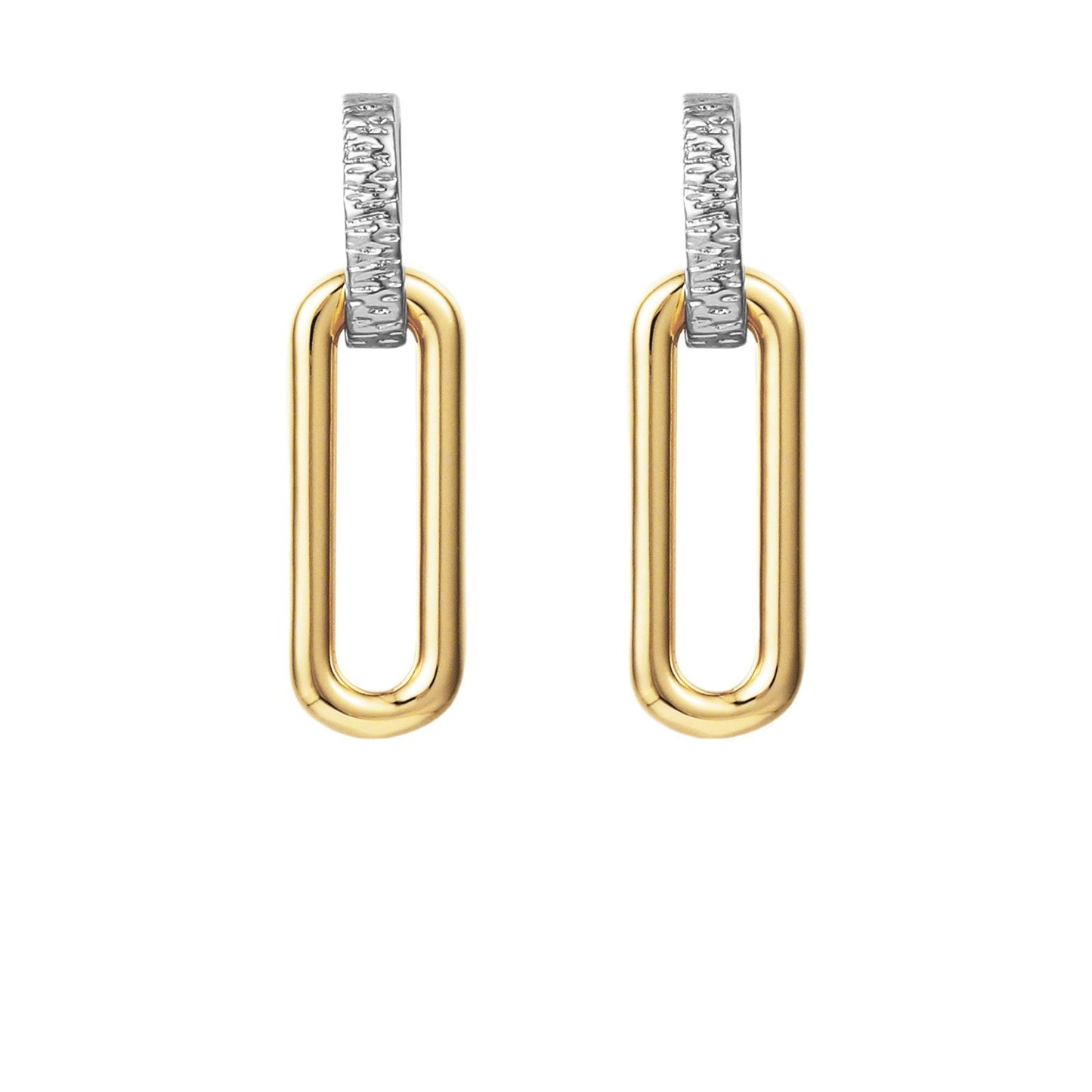 Geometric Hollow Line Diamond Oval Earrings