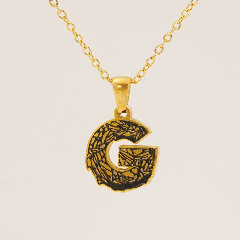 Letter Necklace Titanium Steel No Fading