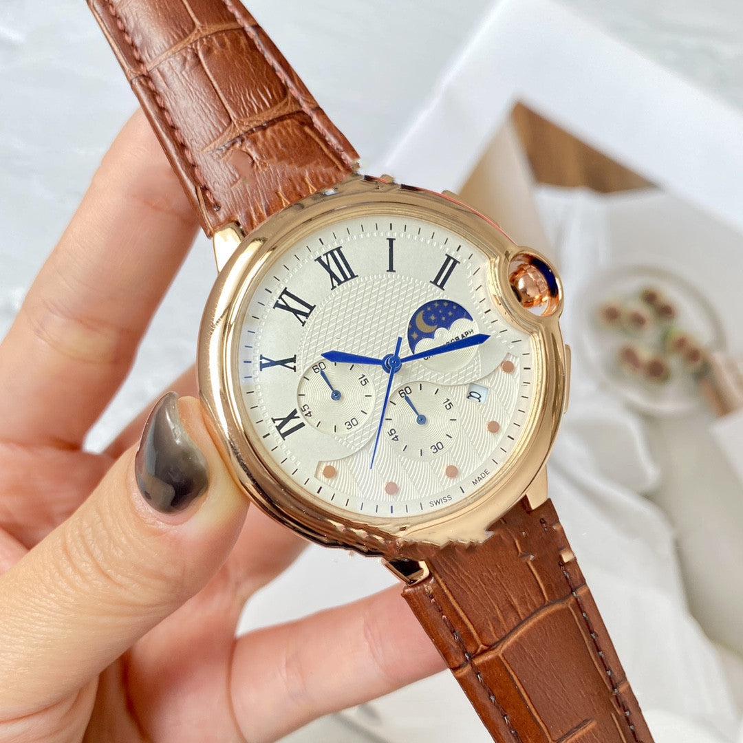 Fashion Casual Card Three-pin With Calendar Quartz Watch